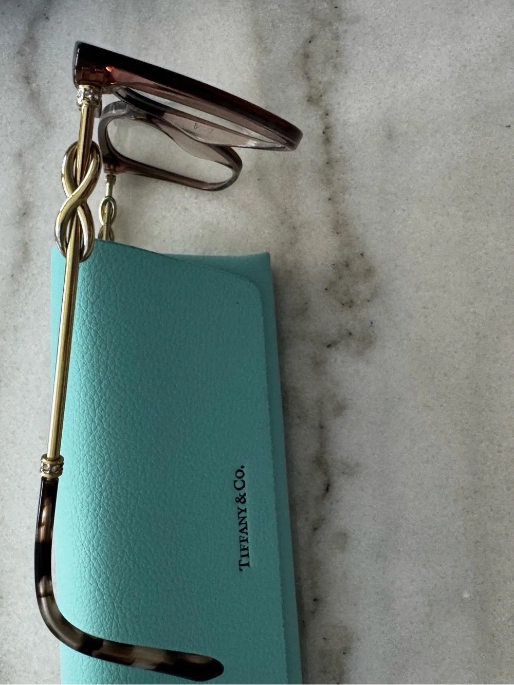 Tiffany & Co. Women's Brown Cat-Eye Glasses with Tiffany Blue Case